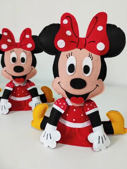 Centro de Mesa Minnie Vermelha Lembrancinha Feltro