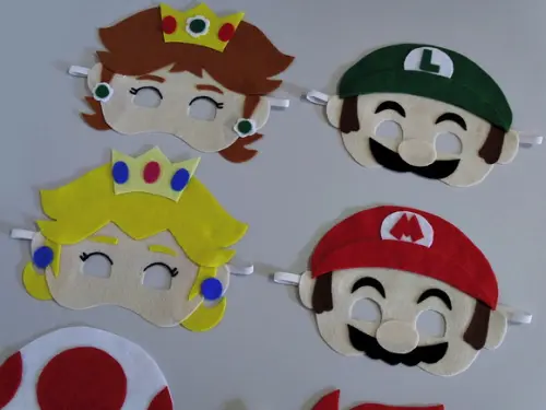 Fantasia Máscara Super Mario Bros Lembrancinha Feltro