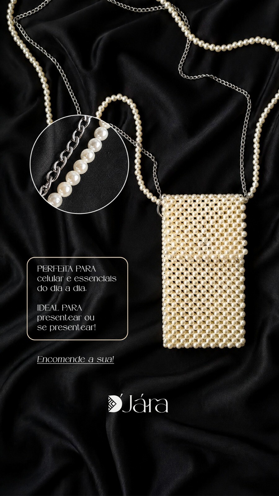 Porta celular | bolsa | pérolas | miçangas