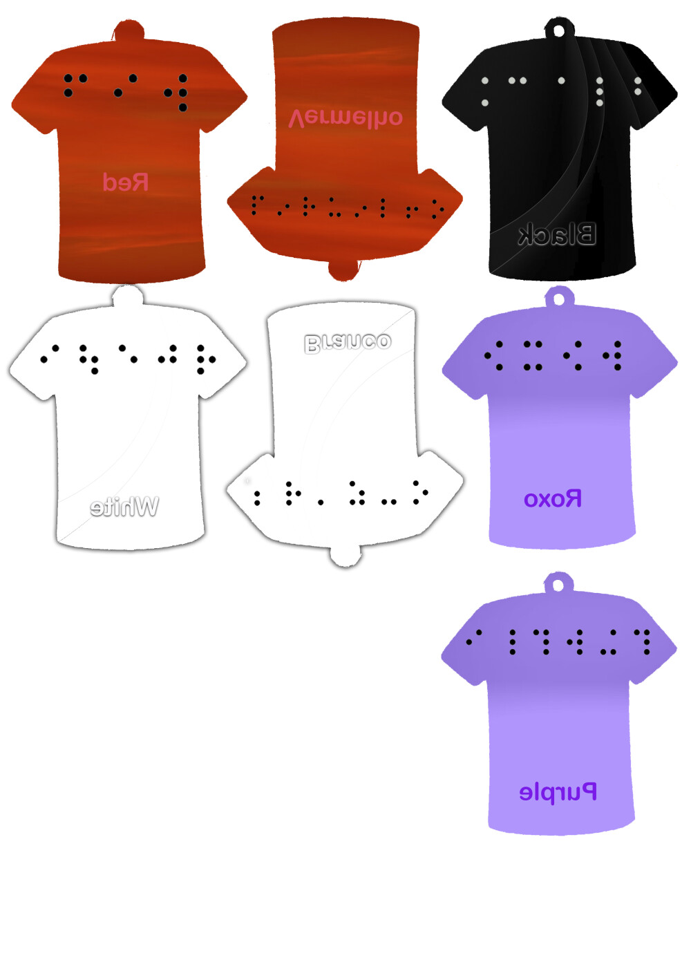 Jogo Educativo Aprender Cores em Ingles Braille 7 pares