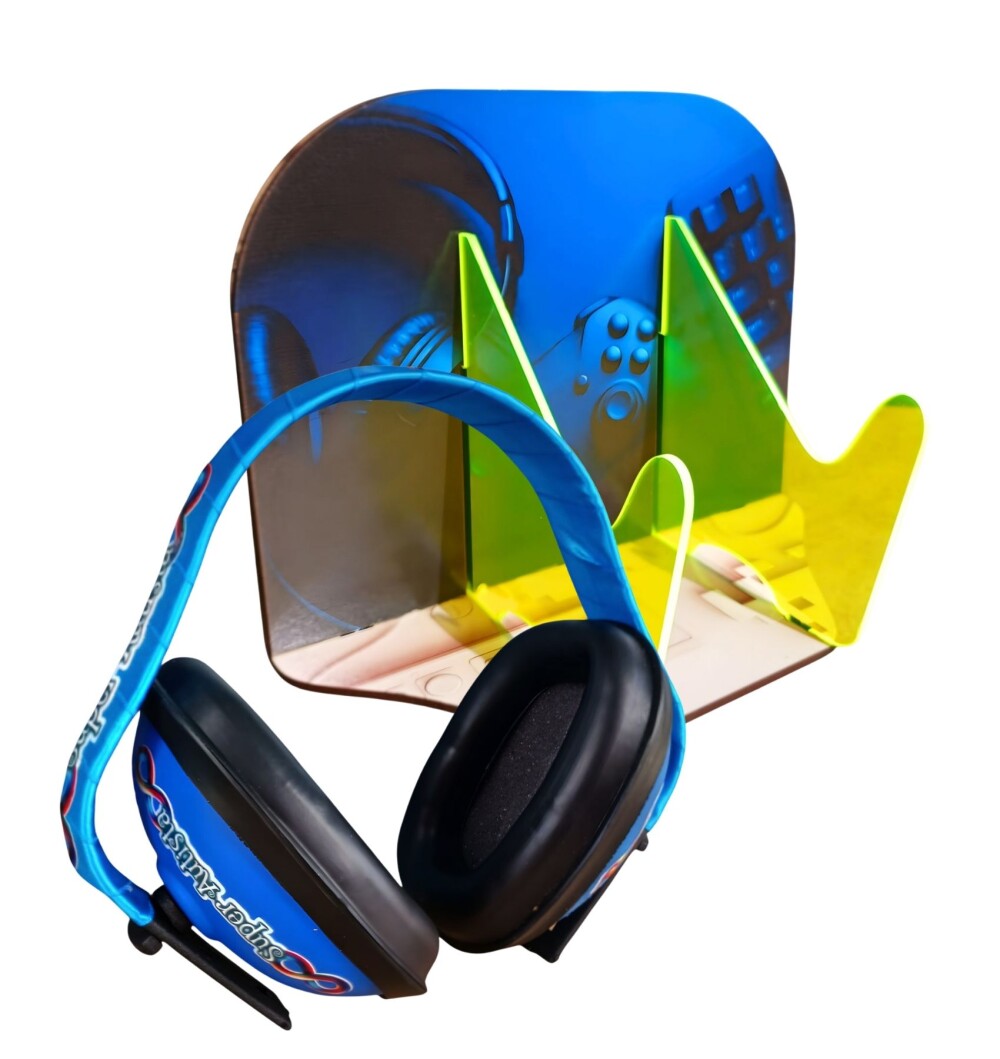 Kit Abafador para autistas 12 DB com suporte Kriptonita que Brilh