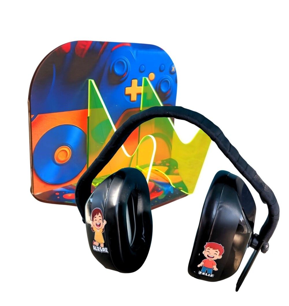 Kit Abafador de ruidos Emoções para autistas com suporte Kripto