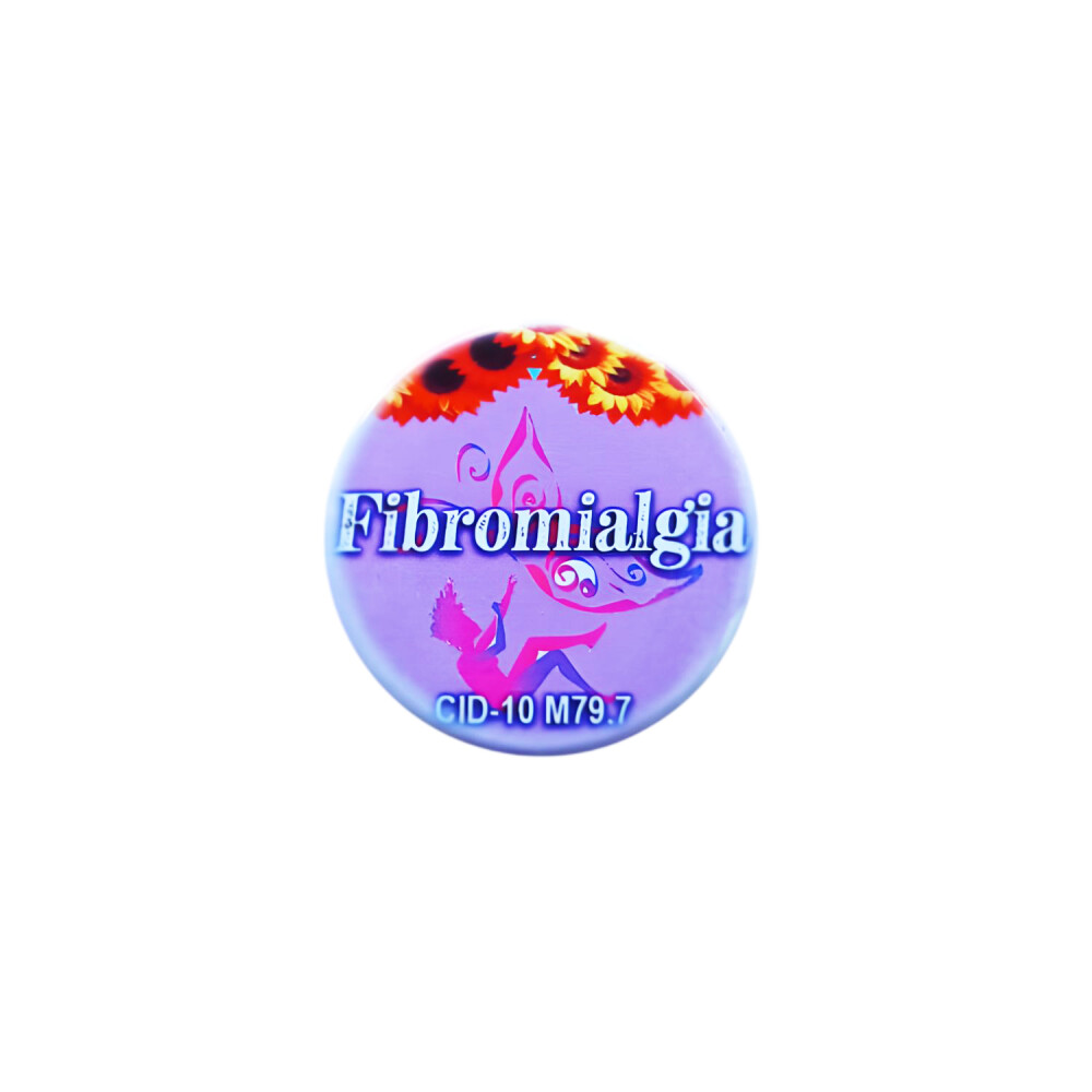 Crachá e Cordão roxo de identificação Fibromialgia com pulsei