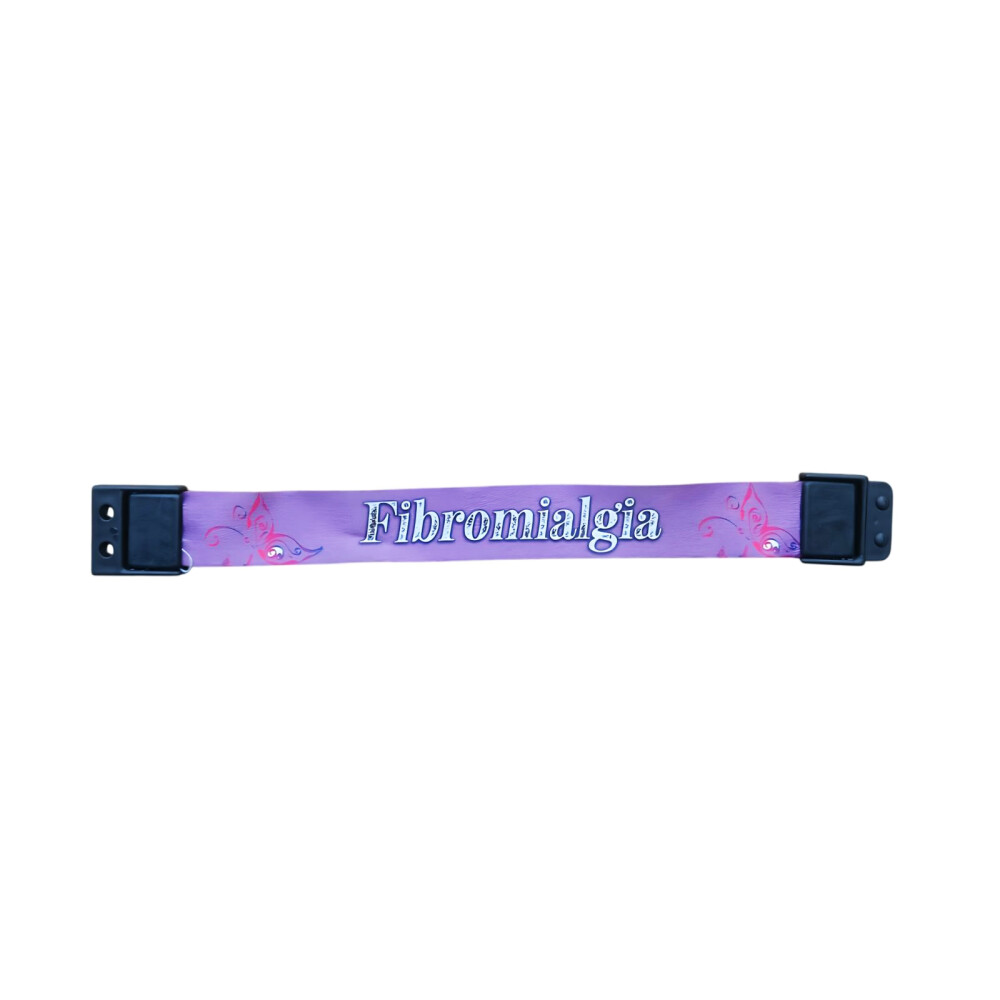 Kit Pulseira Girassol Fibromialgia + Botton Identificador Roxo