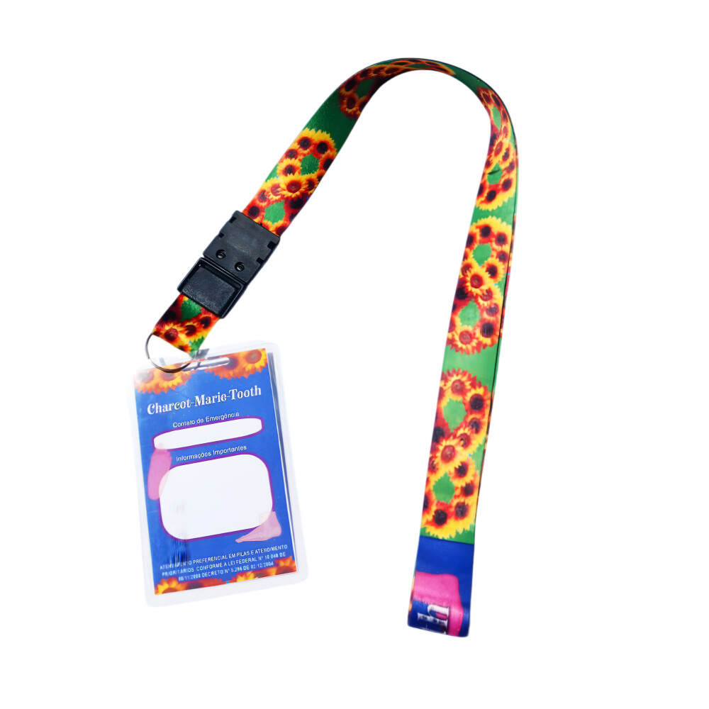 Cordão de identificação Charcot-Marie-Tooth com Girassol Dupla