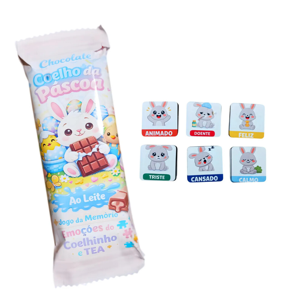Kit 2 Barras de chocolate Páscoa Inclusiva para Autistas com 2 j