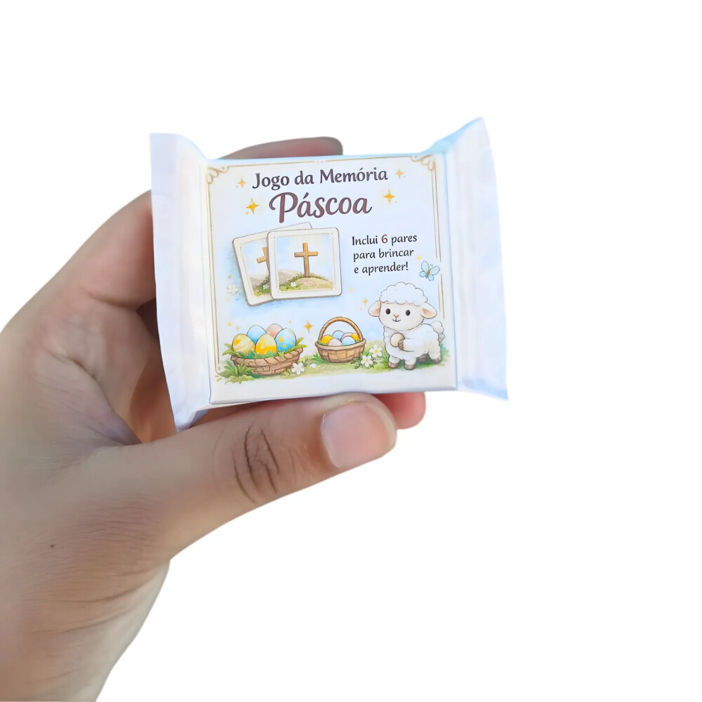 Kit 6 chocolates de Páscoa com jogo da Memória a Páscoa de Jes