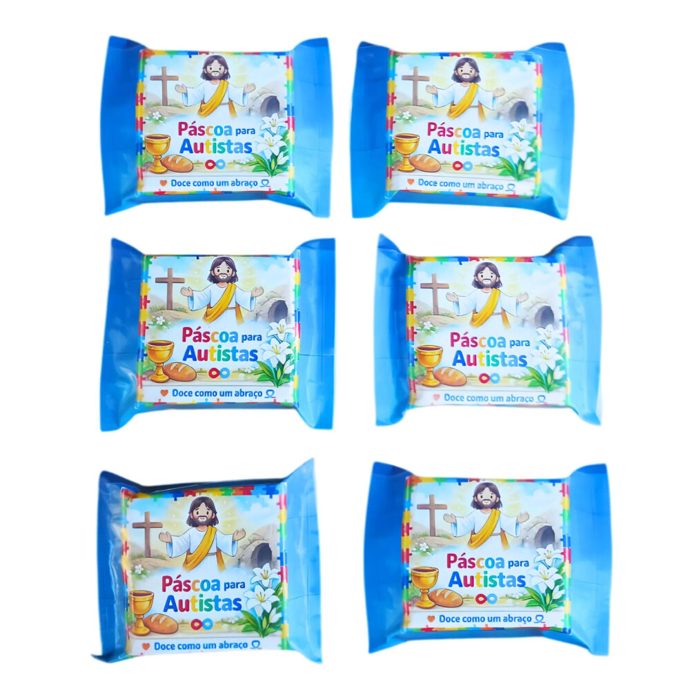 Kit 6 tabletes de chocolate Inclusivo para Crianças + jogo Memó