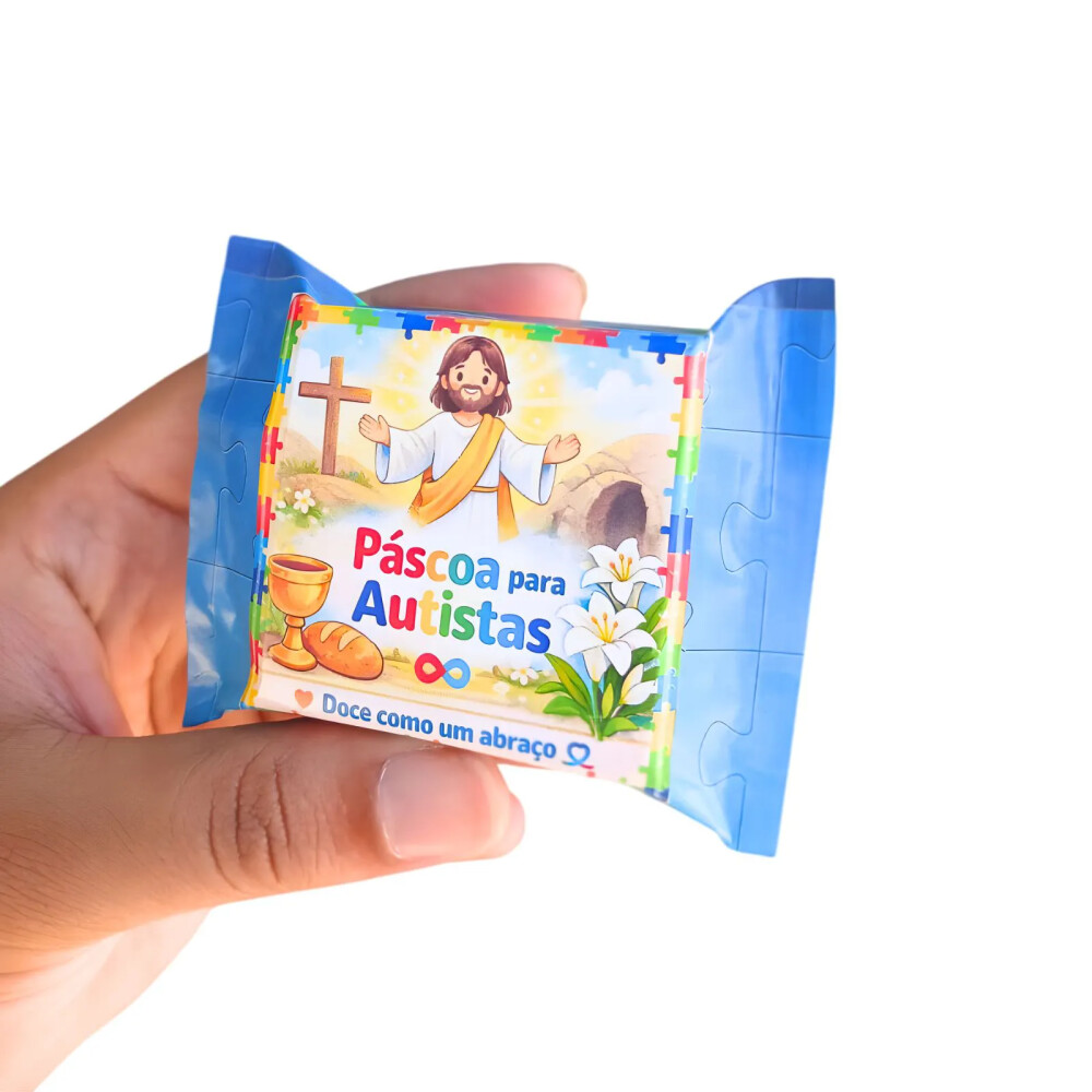Kit 6 tabletes de chocolate Inclusivo para Crianças + jogo Memó