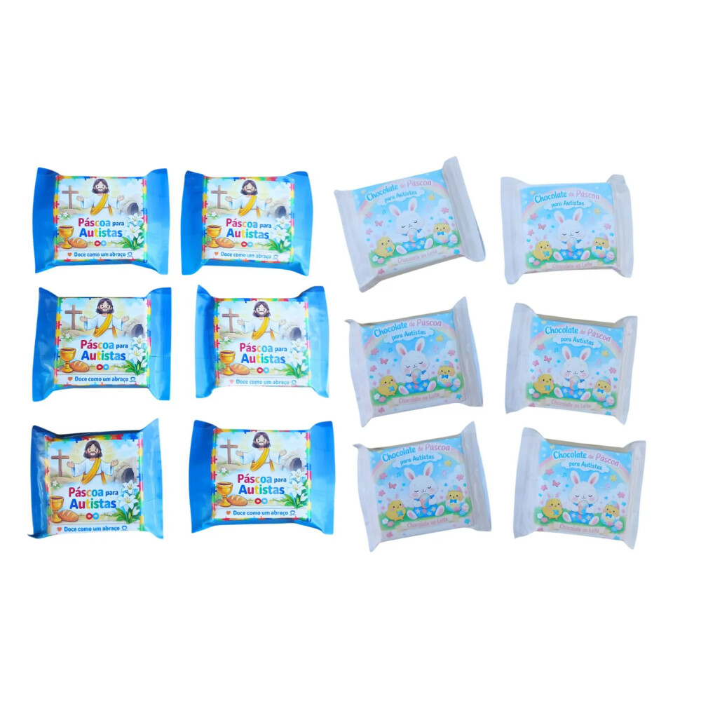 Kit 12 tabletes de Chocolate Inclusivo para Autista + 2 jogos edu