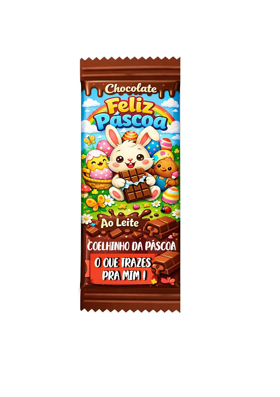 Kit 15 Adesivos de Páscoa para Barra de Chocolates Jesus Ressusc