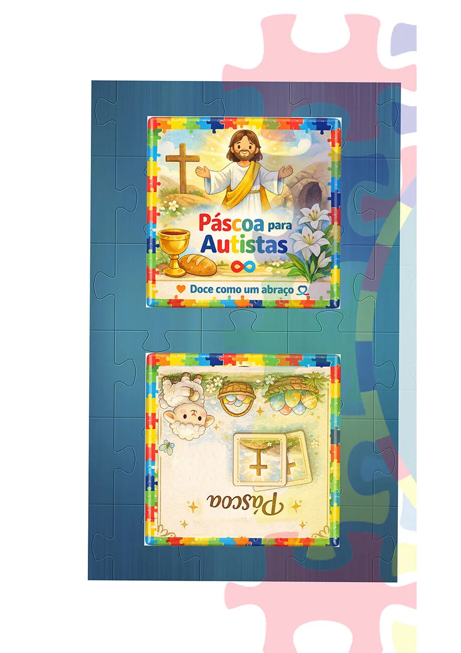 Kit 12 adesivos de Páscoa Autistas para tabletes de chocolates 5