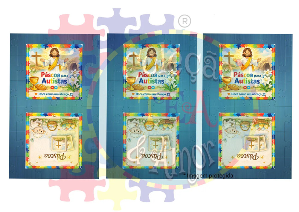 Kit 18 adesivos de Páscoa Autistas para tabletes de chocolates 5