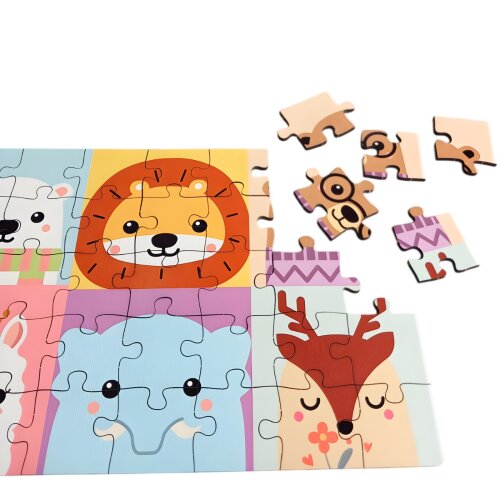 Quebra-cabeça Infantil 35 peças em MDF Bichinhos coloridos