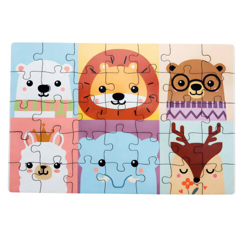 Quebra-cabeça Infantil Animais Fofinhos em MDF + Jogo da Memória