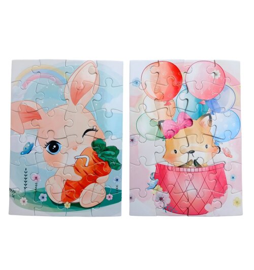 Kit Divertido 3 Quebra-Cabeças Animais Fofinhos Infantil