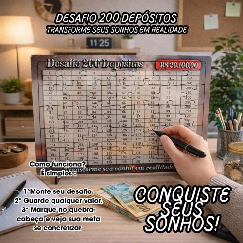 Desafio Realize seu Sonho Junte 20 Mil Meta Financeira em MDF