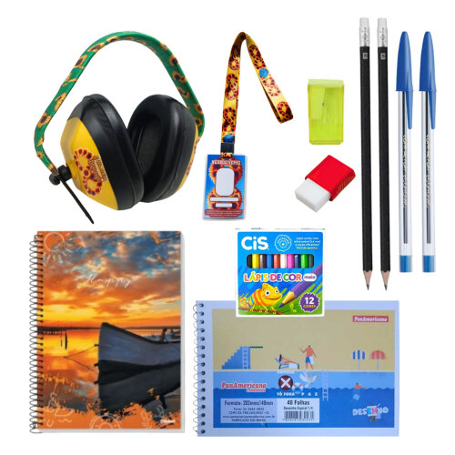 Kit Escolar Fundamental 2 para Neurodivergentes com Abafador