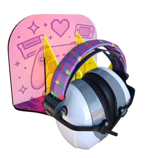 Kit abafador 26 DB para autistas com Suporte Purple Gamer que Brilha no escuro