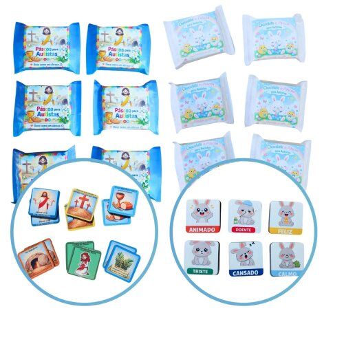 Kit 12 tabletes de Chocolate Inclusivo para Autista + 2 jogos edu