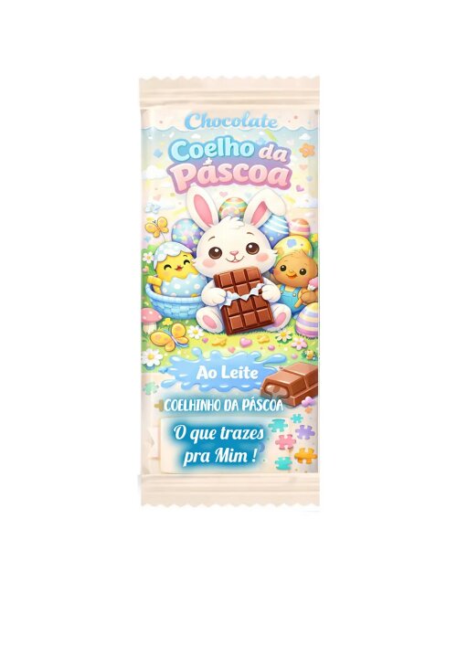 Kit 5 Adesivos de Páscoa para Autistas coelhinho para Barra de Chocolates  - Faça você mesmo