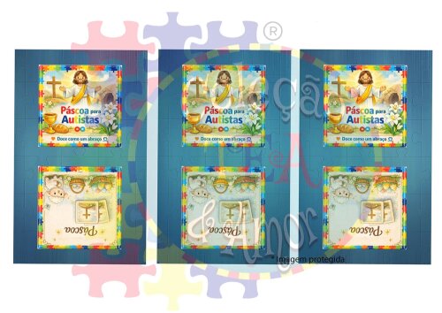 Kit 12 adesivos de Páscoa Autistas para tabletes de chocolates 5