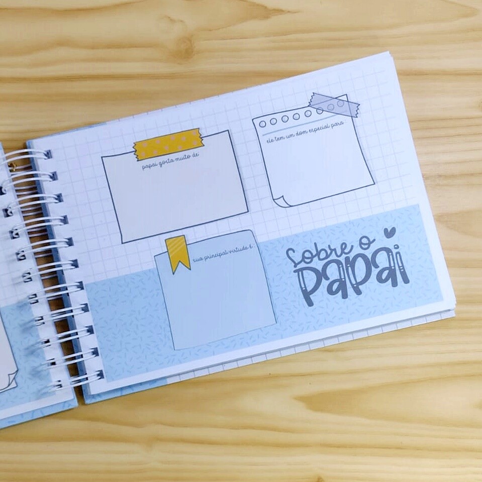 Álbum de memórias Dia dos Pais personalizado com nome