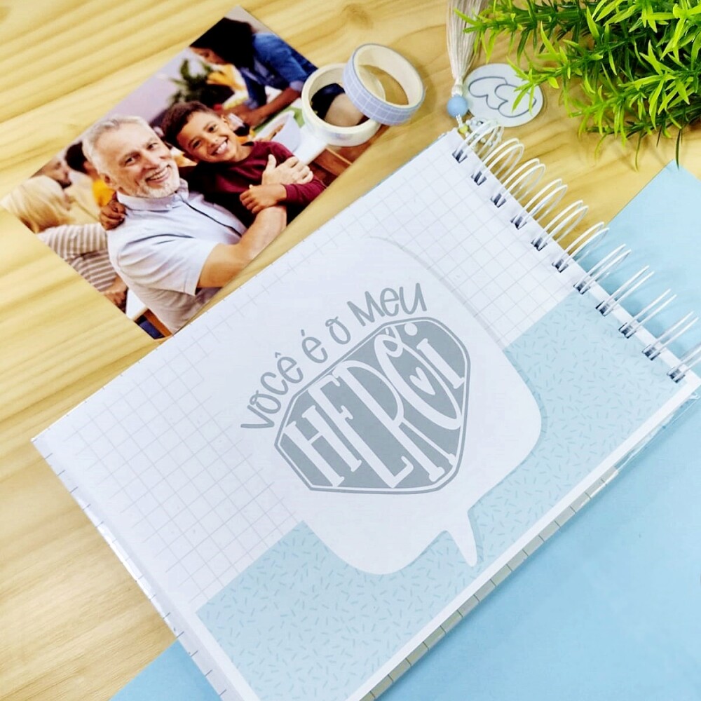 Álbum de memórias Dia dos Pais personalizado com nome