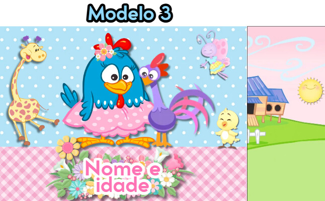 Sacolinhas PEGUE E MONTE Galinha Pintadinha - Horizontal | Lembra
