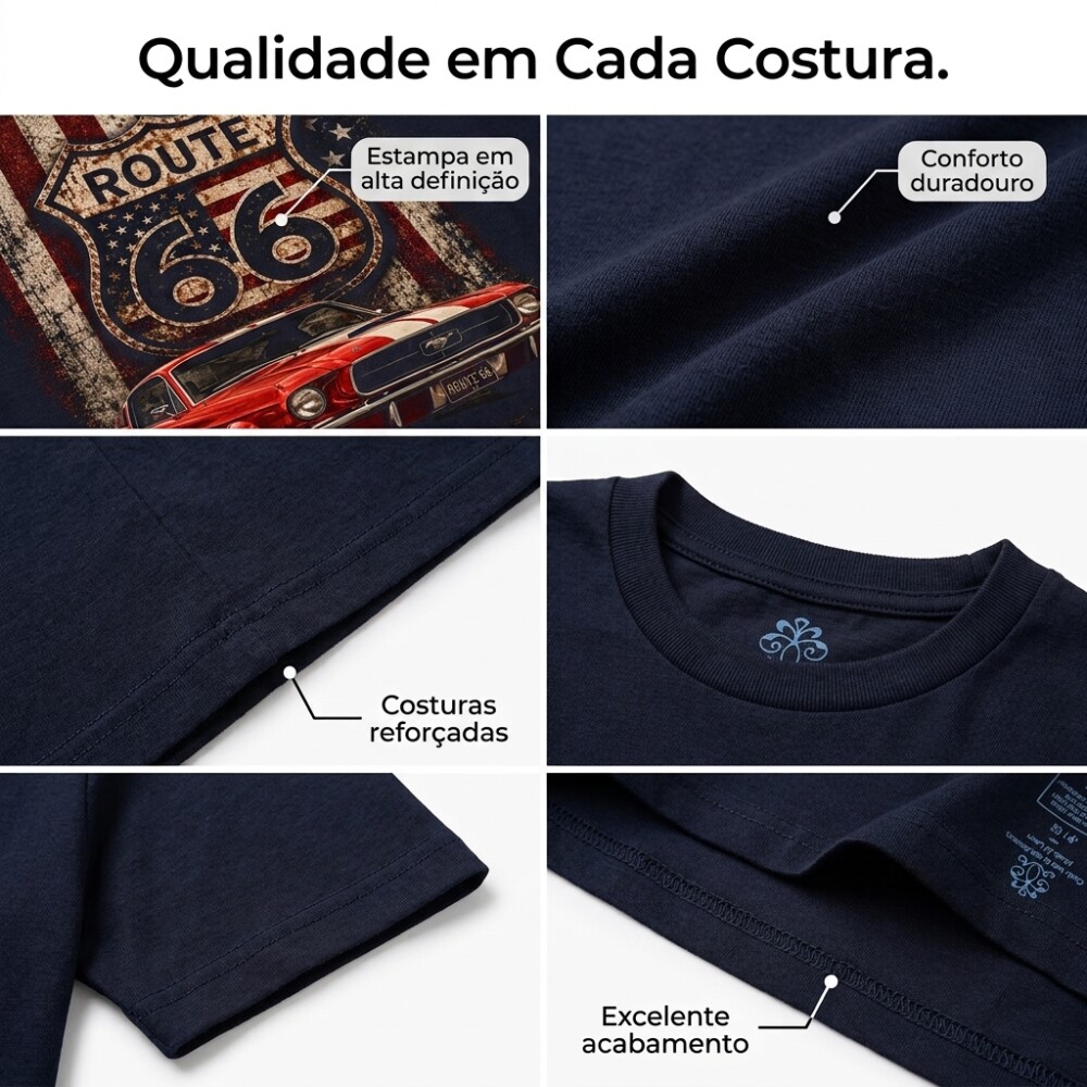 Camiseta Route 66 Mustang S-720