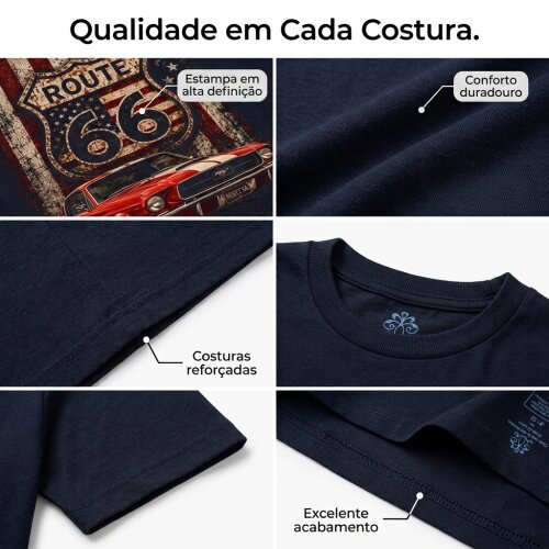 Camiseta Route 66 Mustang S-720
