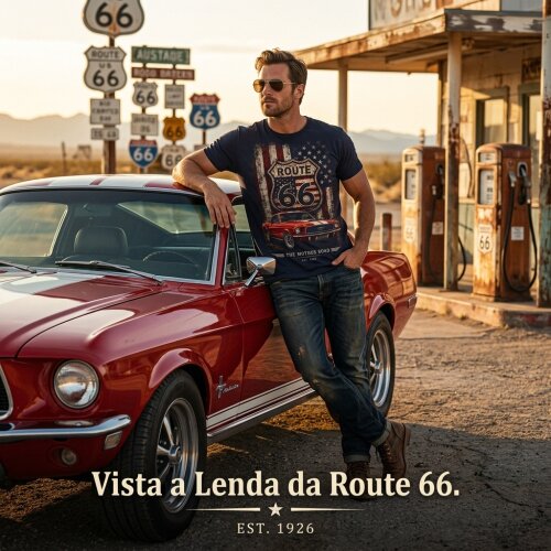 Camiseta Route 66 Mustang S-720
