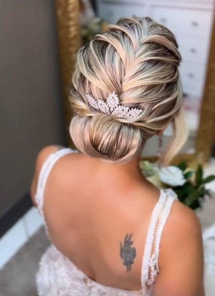 Arranjo de Cabelo Noiva Pente Zirconia