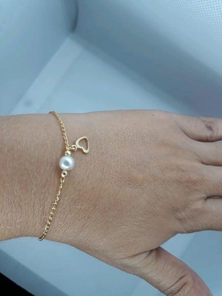 Pulseira Madrinha Pérola e Coração