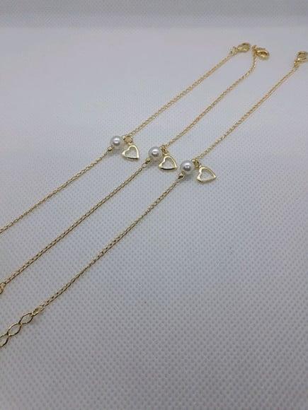 Pulseira Madrinha Pérola e Coração