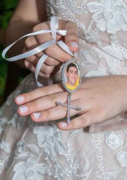 Relicário de Casamento com Pingente e Foto