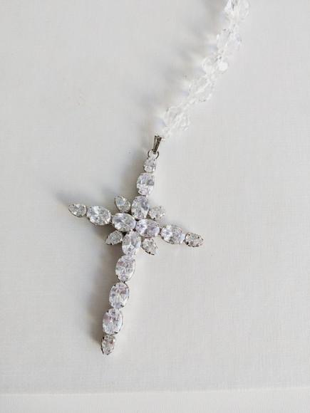 Terço para Noiva Cristal e Zirconia Nossa Senhora Aparecida