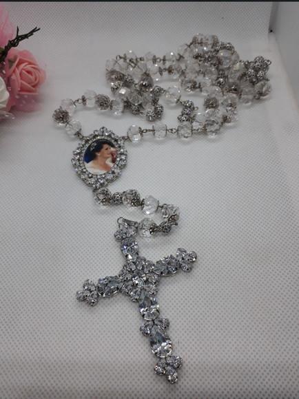Terço Personalizado de Noiva Cristal com Foto Relicário