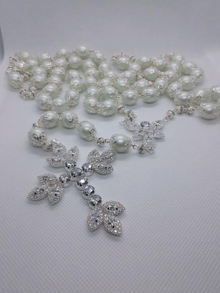 Terço Personalizado de Noiva Cristal e Zirconias