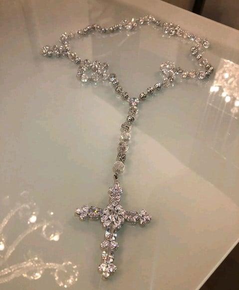 Terço Personalizado de Noiva Cristal e Zirconias
