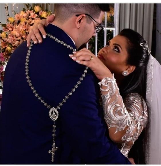 Terço Personalizado Noiva de Cristal Nossa Senhora Aparecida