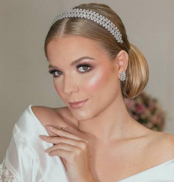 Tiara ou Porta Coque para Noivas Feita em Zirconias
