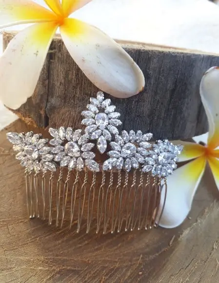 Arranjo de Cabelo Noiva Pente Zirconia