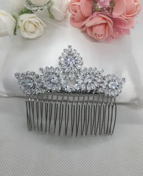 Arranjo de Cabelo Noiva Pente Zirconia