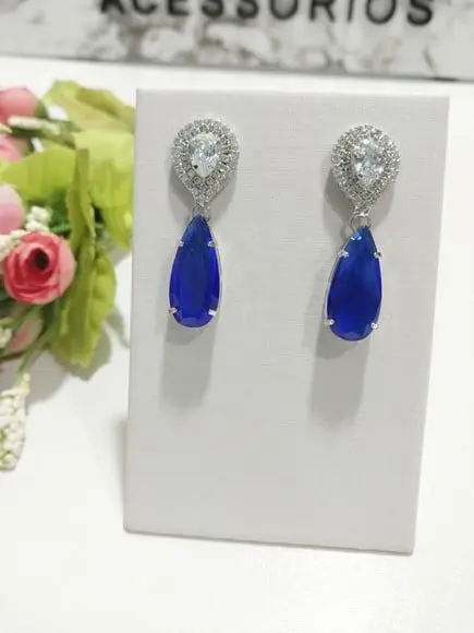 Brinco Zirconia Azul