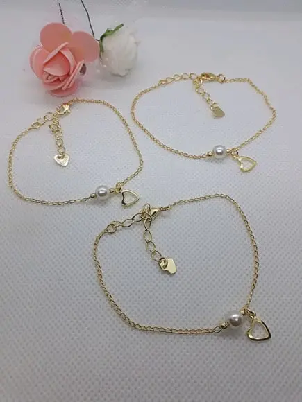 Pulseira Madrinha Pérola e Coração