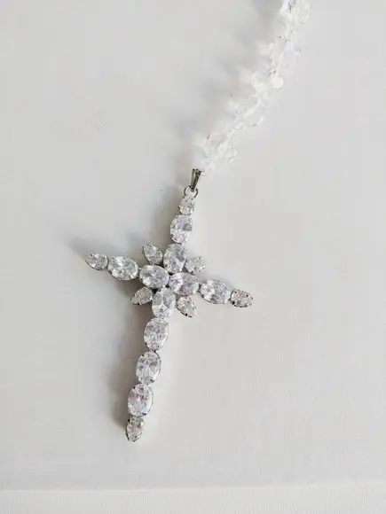 Terço para Noiva Cristal e Zirconia Nossa Senhora Aparecida