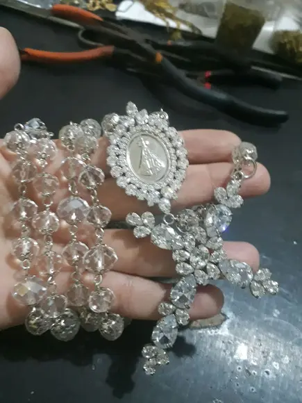 Terço Personalizado de Noiva Perola Nossa Senhora Aparecida