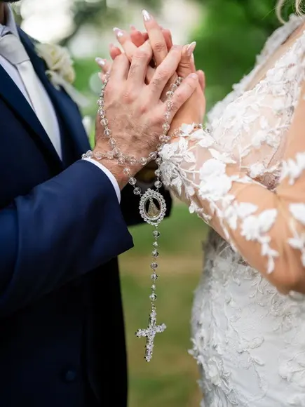 Terço Personalizado Noiva de Cristal Nossa Senhora Aparecida