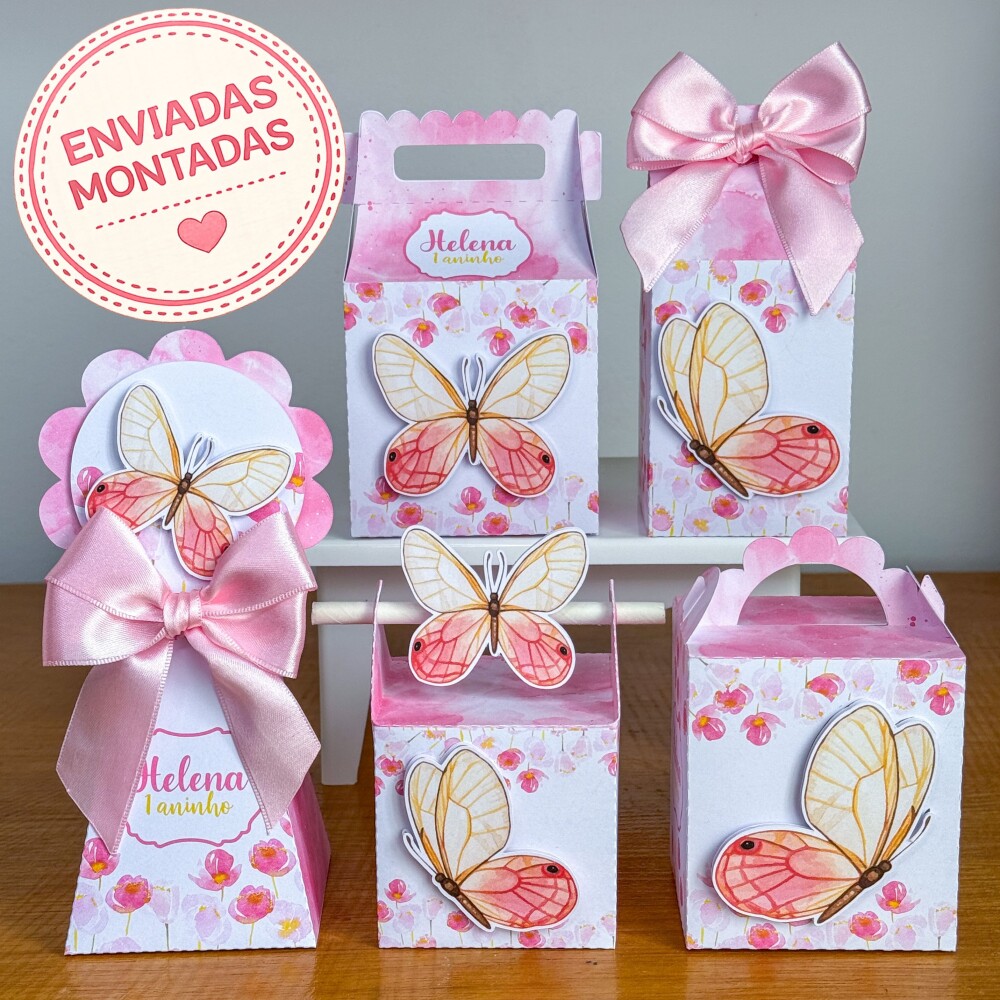 KIT FESTA PERSONALIZADO BORBOLETAS (20 CAIXINHAS)